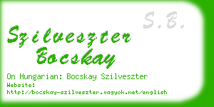 szilveszter bocskay business card